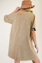 Load image into Gallery viewer, Easel Bow Shoulder Mineral Washed Knit Dress