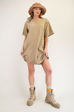 Load image into Gallery viewer, Easel Bow Shoulder Mineral Washed Knit Dress