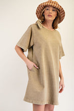 Load image into Gallery viewer, Easel Bow Shoulder Mineral Washed Knit Dress