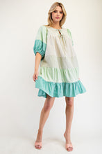 Load image into Gallery viewer, Easel Striped Color Block Tiered Woven Dress