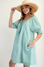 Load image into Gallery viewer, Easel Stripe Poly Crepe Woven Dress