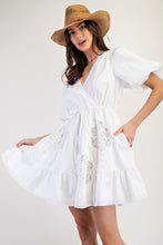 Load image into Gallery viewer, Easel Cotton Poplin Lace Mix Woven Dress