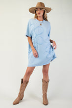 Load image into Gallery viewer, Easel Daisy Patch Mineral Washed T Shirt Dress