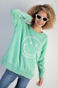 Load image into Gallery viewer, Easel Mineral Wash Smiley Face Pullover