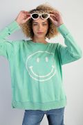 Load image into Gallery viewer, Easel Mineral Wash Smiley Face Pullover