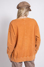 Load image into Gallery viewer, Easel Mineral Wash Smiley Face Pullover