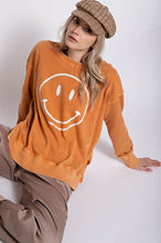 Load image into Gallery viewer, Easel Mineral Wash Smiley Face Pullover