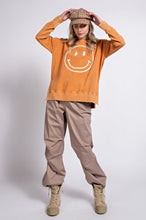 Load image into Gallery viewer, Easel Mineral Wash Smiley Face Pullover