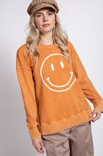 Load image into Gallery viewer, Easel Mineral Wash Smiley Face Pullover