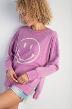 Load image into Gallery viewer, Easel Mineral Wash Smiley Face Pullover