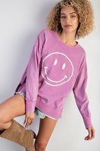 Load image into Gallery viewer, Easel Mineral Wash Smiley Face Pullover
