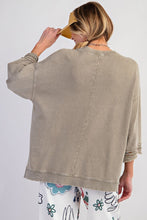 Load image into Gallery viewer, Easel Mineral Washed Terry Floral Peace Sign Pullover