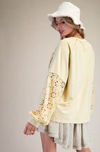 Load image into Gallery viewer, Easel Eyelet Lace Washed Terry Pullover