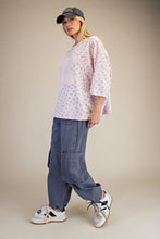Load image into Gallery viewer, Easel Daisy Patch Front Soft Washed Terry Top