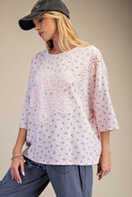 Load image into Gallery viewer, Easel Daisy Patch Front Soft Washed Terry Top