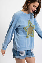 Load image into Gallery viewer, Easel Star Patch Washed Terry Pullover