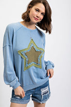 Load image into Gallery viewer, Easel Star Patch Washed Terry Pullover