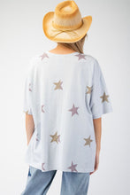Load image into Gallery viewer, Easel Washed Star Patch and Print Knit Top