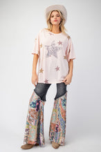 Load image into Gallery viewer, Easel Washed Star Patch and Print Knit Top