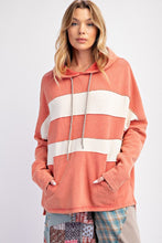 Load image into Gallery viewer, Easel Color Block Washed Hoodie Pullover