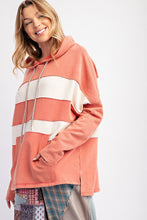Load image into Gallery viewer, Easel Color Block Washed Hoodie Pullover