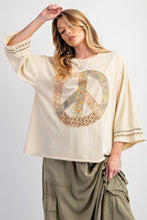 Load image into Gallery viewer, Easel Peace Patch Front Washed Cotton Jersey Top