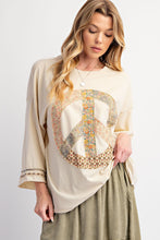 Load image into Gallery viewer, Easel Peace Patch Front Washed Cotton Jersey Top