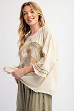Load image into Gallery viewer, Easel Peace Patch Front Washed Cotton Jersey Top
