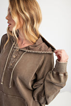 Load image into Gallery viewer, Easel Peace Patch Washed Terry Knit Pullover