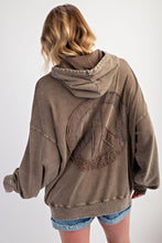 Load image into Gallery viewer, Easel Peace Patch Washed Terry Knit Pullover
