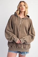 Load image into Gallery viewer, Easel Peace Patch Washed Terry Knit Pullover