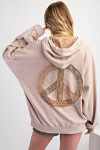 Load image into Gallery viewer, Easel Peace Patch Washed Terry Knit Pullover