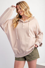 Load image into Gallery viewer, Easel Peace Patch Washed Terry Knit Pullover