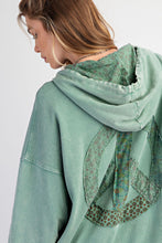 Load image into Gallery viewer, Easel Peace Patch Washed Terry Knit Pullover