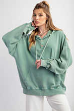 Load image into Gallery viewer, Easel Peace Patch Washed Terry Knit Pullover