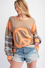 Load image into Gallery viewer, Easel Peace Patch Mixed Mineral Washed Top