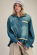 Load image into Gallery viewer, Easel Button Down Stone Washed Denim Shirt
