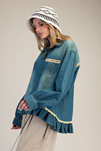 Load image into Gallery viewer, Easel Button Down Stone Washed Denim Shirt