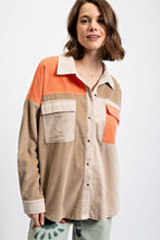 Load image into Gallery viewer, Easel Corduroy Color Block Shaket