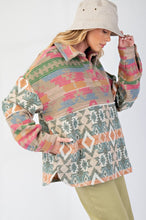 Load image into Gallery viewer, Easel Ethnic Print Fleece Pullover
