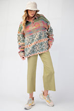 Load image into Gallery viewer, Easel Ethnic Print Fleece Pullover