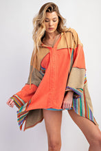 Load image into Gallery viewer, Easel Color Block Multi Crochet Terry Knit Hoodie