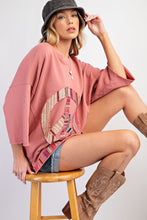 Load image into Gallery viewer, Easel Front Peace Patch Knit Top