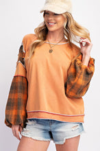 Load image into Gallery viewer, Easel Plaid Mix Star Patch Pullover