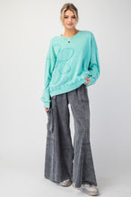 Load image into Gallery viewer, Easel Flower Patch Washed Terry Knit Pullover