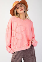 Load image into Gallery viewer, Easel Flower Patch Washed Terry Knit Pullover