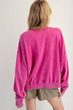 Load image into Gallery viewer, Easel Flower Patch Washed Terry Knit Pullover