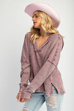 Load image into Gallery viewer, Easel Washed Novelty Rib Knit Hoodie Pullover