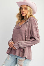 Load image into Gallery viewer, Easel Washed Novelty Rib Knit Hoodie Pullover