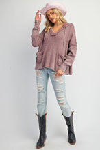 Load image into Gallery viewer, Easel Washed Novelty Rib Knit Hoodie Pullover